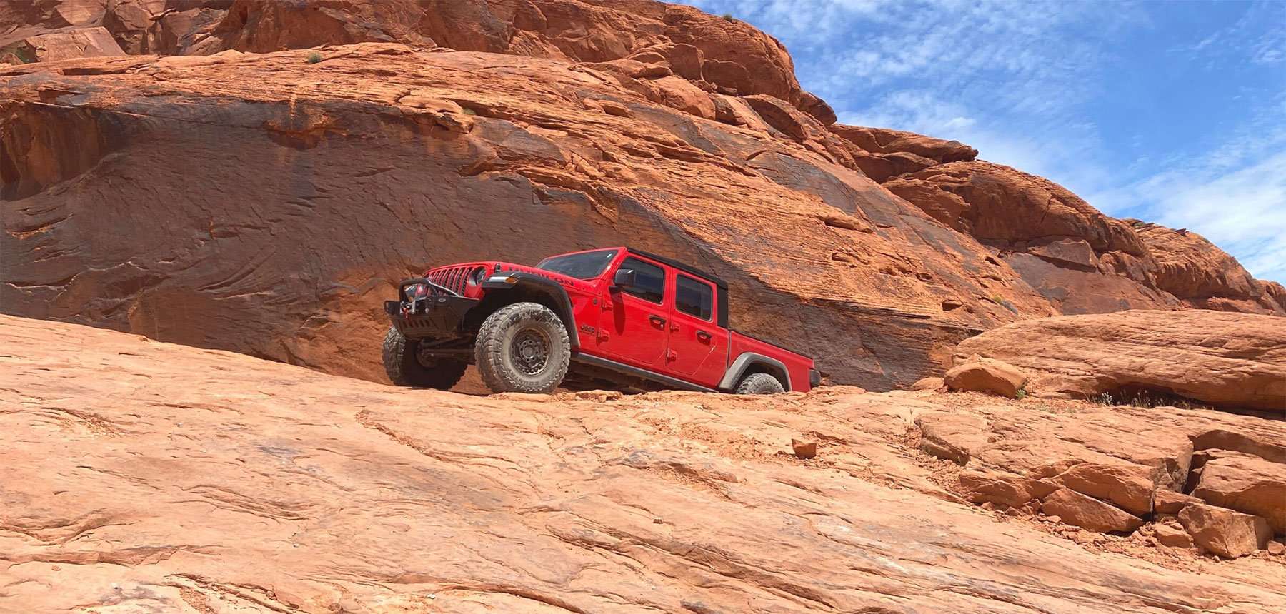 Jeep on the red rocks near Las Vegas