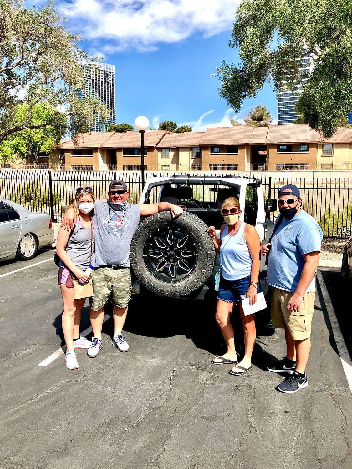 Vegas Jeep Tours customers with their rental