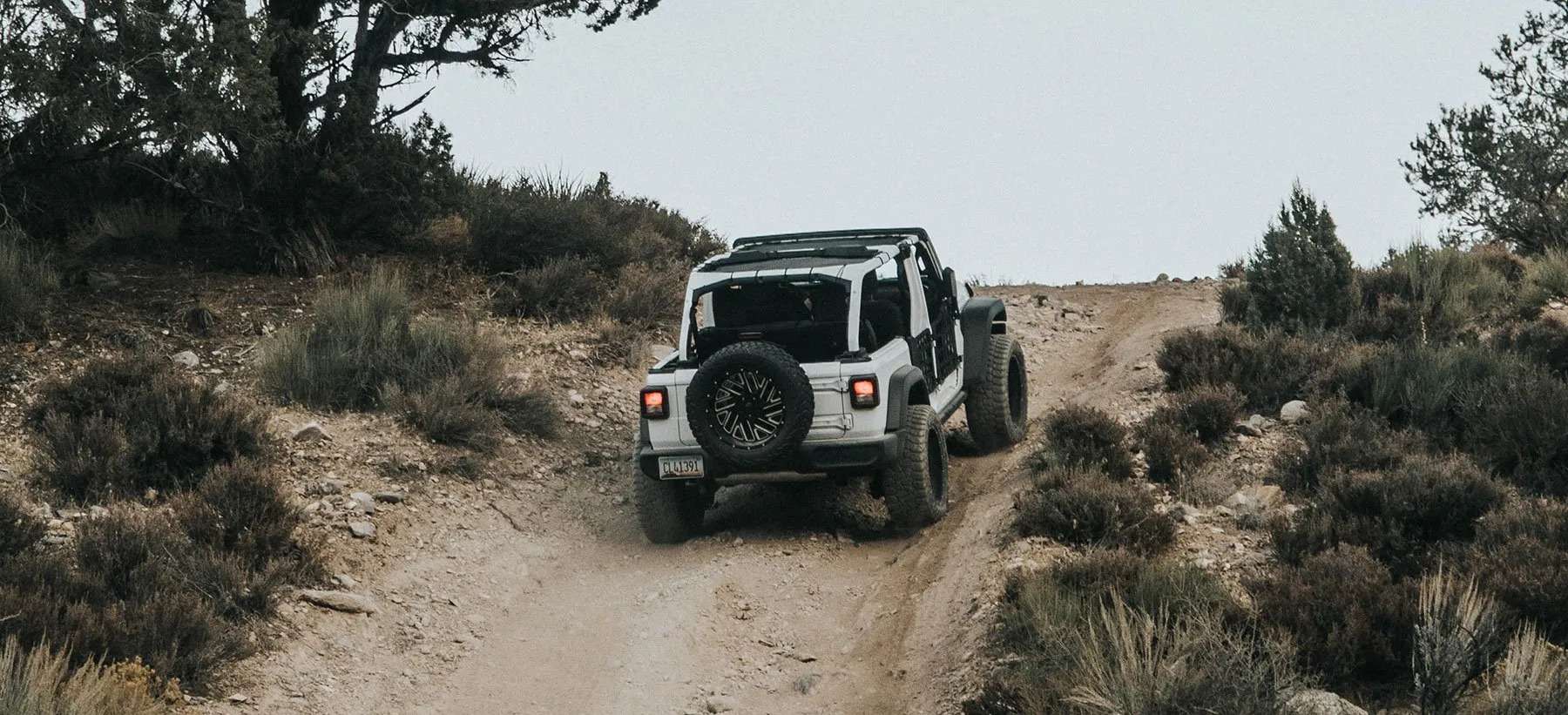 Jeep Wrangler on a desert trail